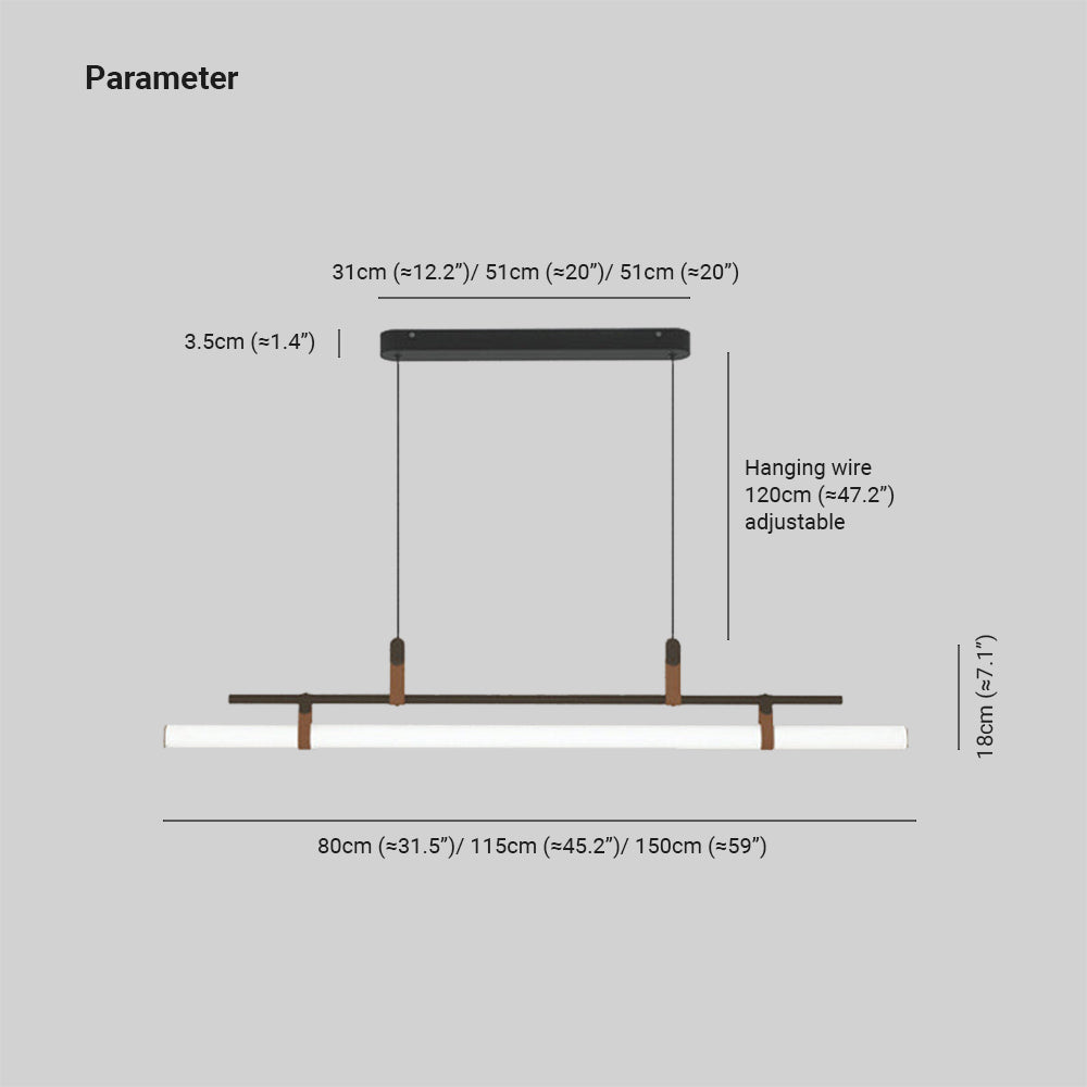 Inari Modern Linear Metal Pendant Light,Black/Gold