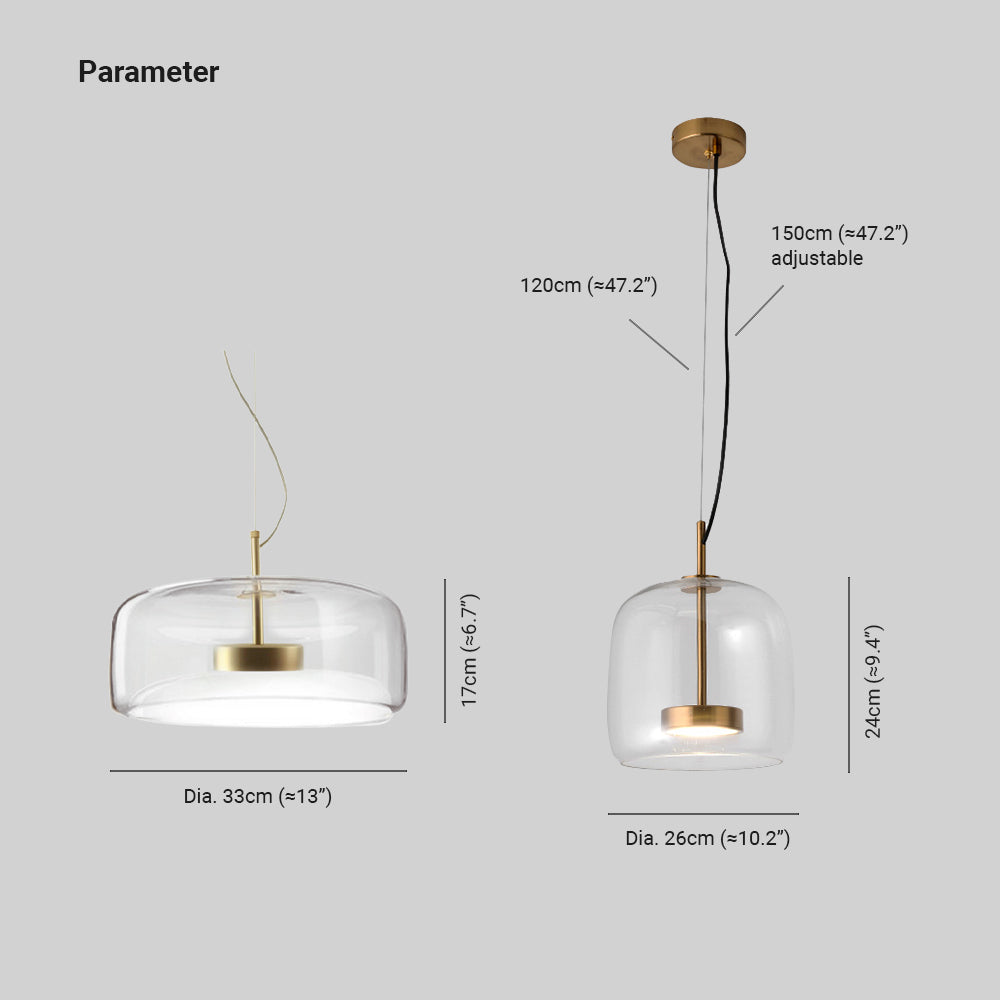 June Morden Glass Pendant Light Clear/Smoky/Amber