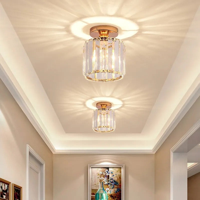 Stonel Modern Metal/Crystal Ceiling Light, 3 Colors