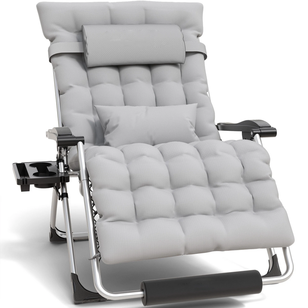 Reclining Outdoor Chair for Seniors – Adjustable Folding Lounger, Holds 500 LB