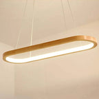 Veon Contemporary Oval Wooden Pendant Light