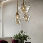 June Pendant Light Glass, Clear/Amber Diamond shape