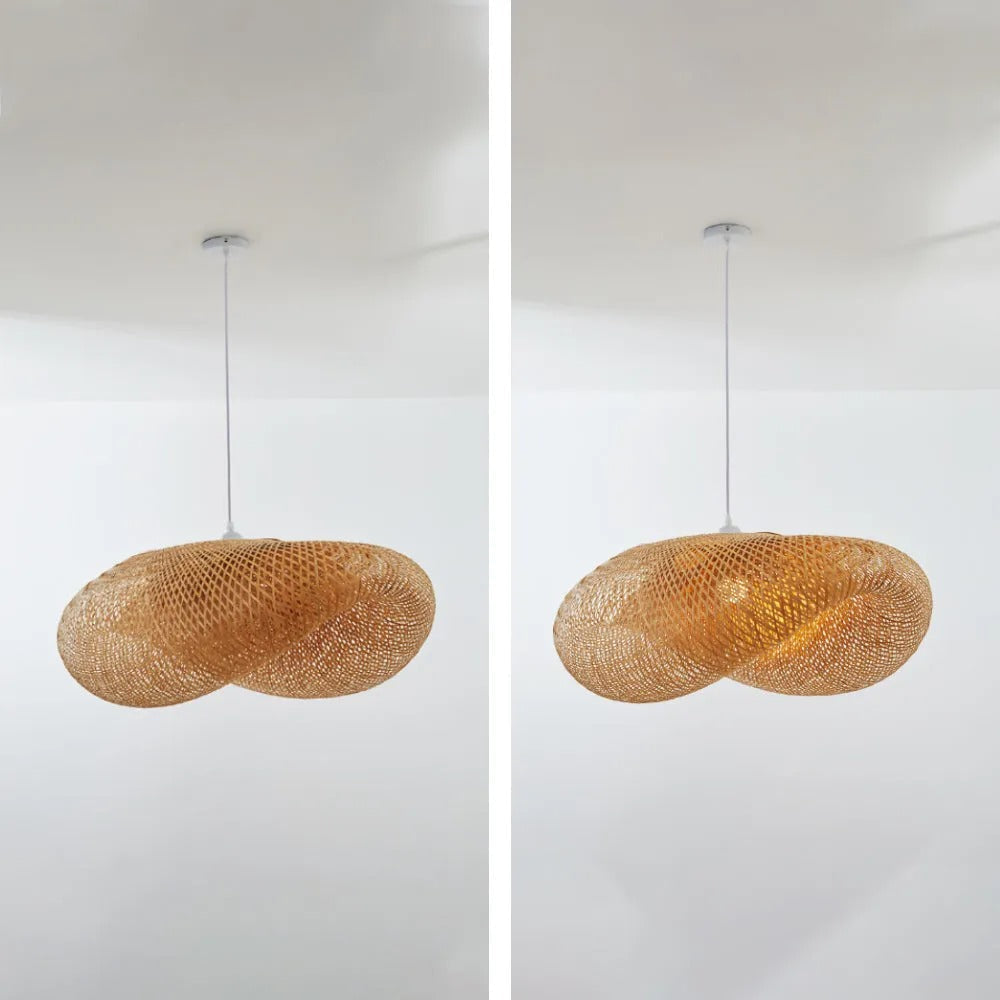 Rinwa Natural Pendant Light for Dining Room/Kitchen Island, Bamboo