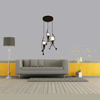 Miro Retro Modern Iron Man Pendant Light, Black