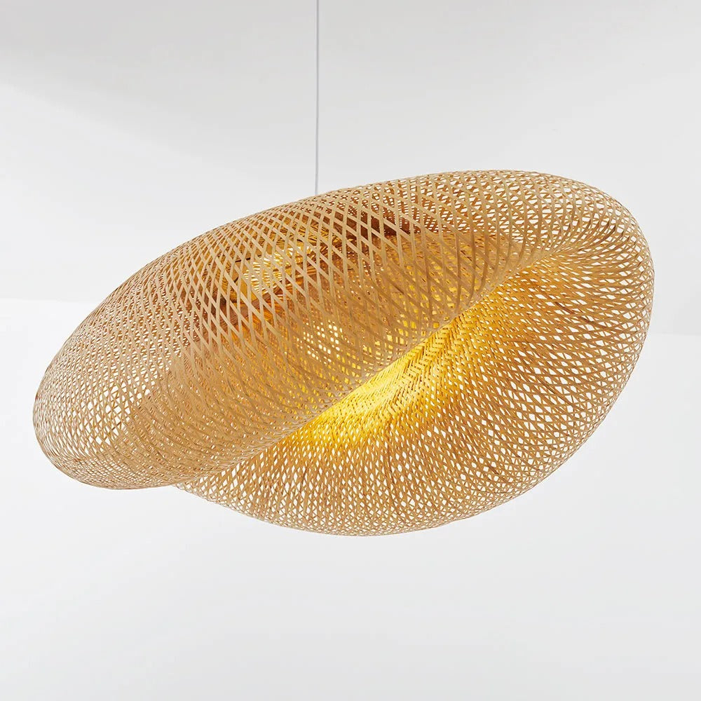 Rinwa Natural Pendant Light for Dining Room/Kitchen Island, Bamboo