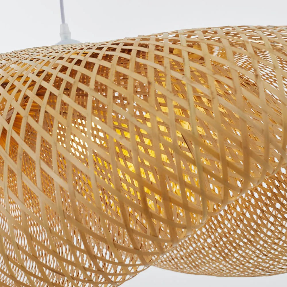 Rinwa Natural Pendant Light for Dining Room/Kitchen Island, Bamboo