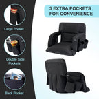 Stadium Seat with Heat & Back Support – Portable Padded Bleacher Cushion Chair