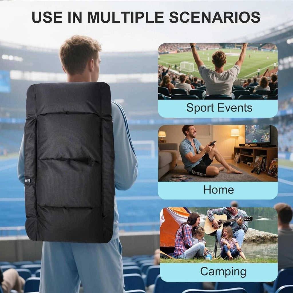 Stadium Seat with Heat & Back Support – Portable Padded Bleacher Cushion Chair
