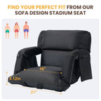 Stadium Seat with Heat & Back Support – Portable Padded Bleacher Cushion Chair