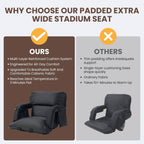 Stadium Seat with Heat & Back Support – Portable Padded Bleacher Cushion Chair