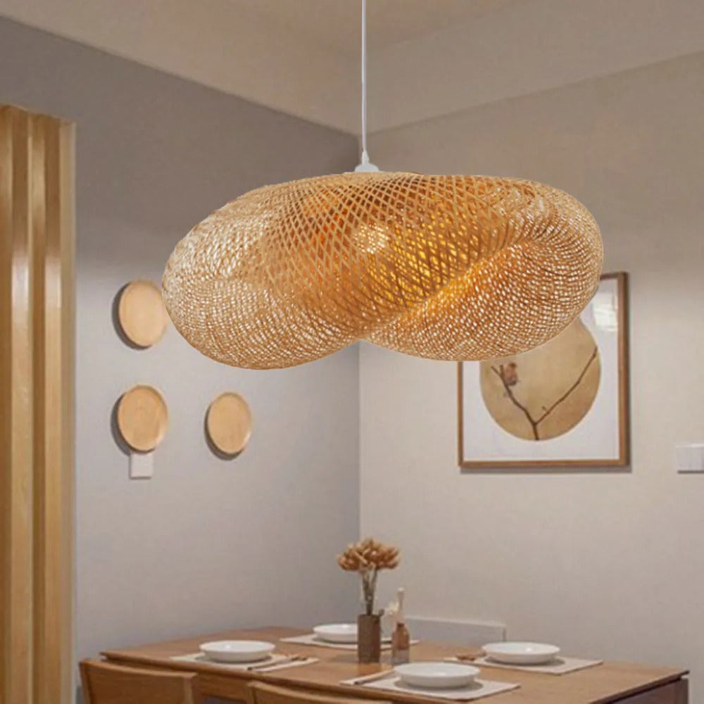Rinwa Natural Pendant Light for Dining Room/Kitchen Island, Bamboo