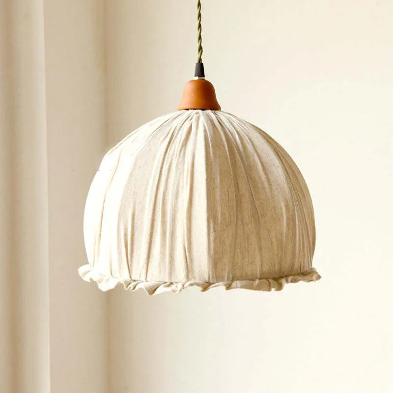 Haloa Vintage Pendant Light Beige, Fabric