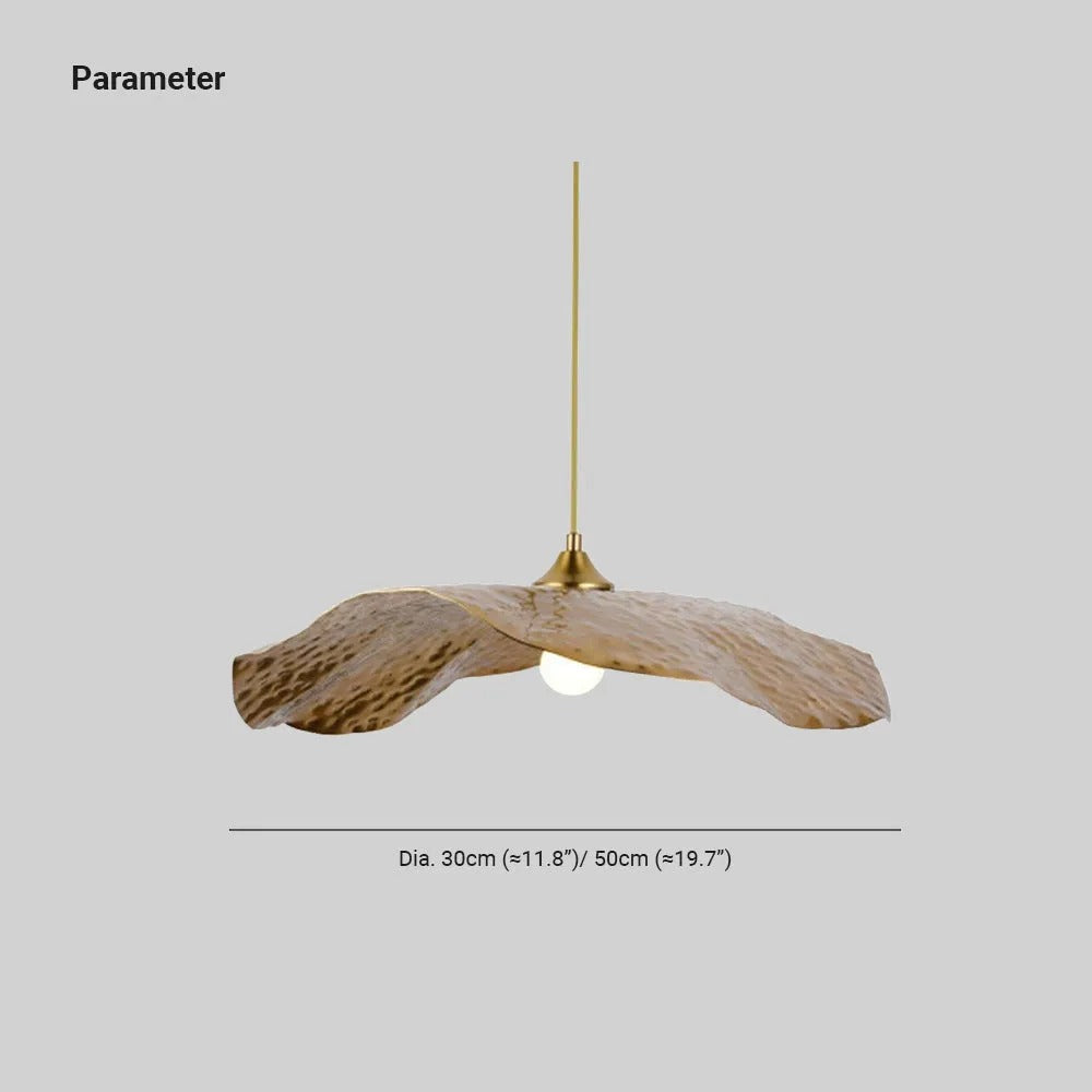 Arisha Natural Lotus Leaf Metal Pendant Light