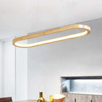 Veon Contemporary Oval Wooden Pendant Light