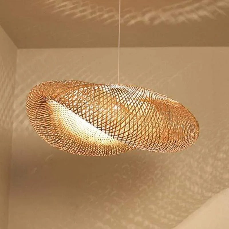 Rinwa Natural Pendant Light for Dining Room/Kitchen Island, Bamboo