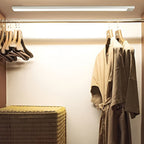 Wireless under cabinet LED lighting motion sensor USB rechargeable — wardrobe interior lighting