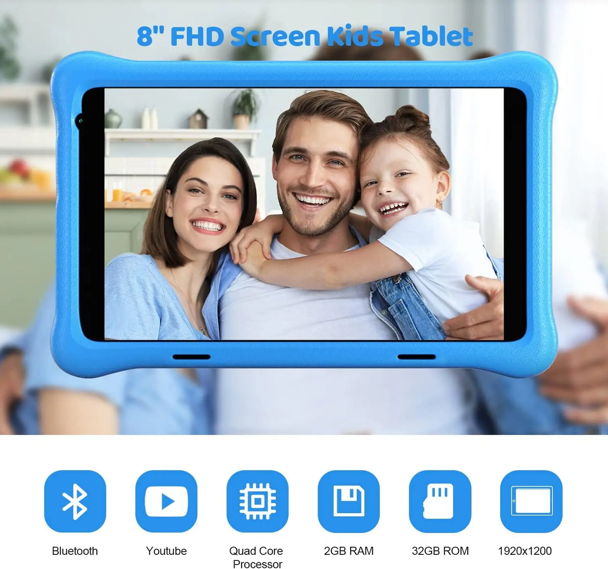 Kids 8-inch Learning Tablet with Parental Controls & Eye Protection