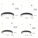Curved Semi-Circle LED Pendant Light Ultra-Slim Acrylic Commercial Office Gym Shopping Mall — 15 to 47 Inch