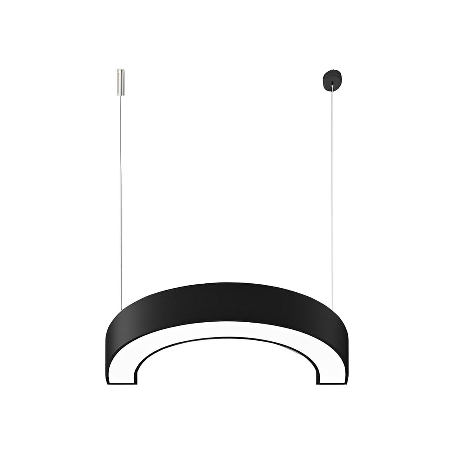 Curved Semi-Circle LED Pendant Light Ultra-Slim Acrylic Commercial Office Gym Shopping Mall — 15 to 47 Inch