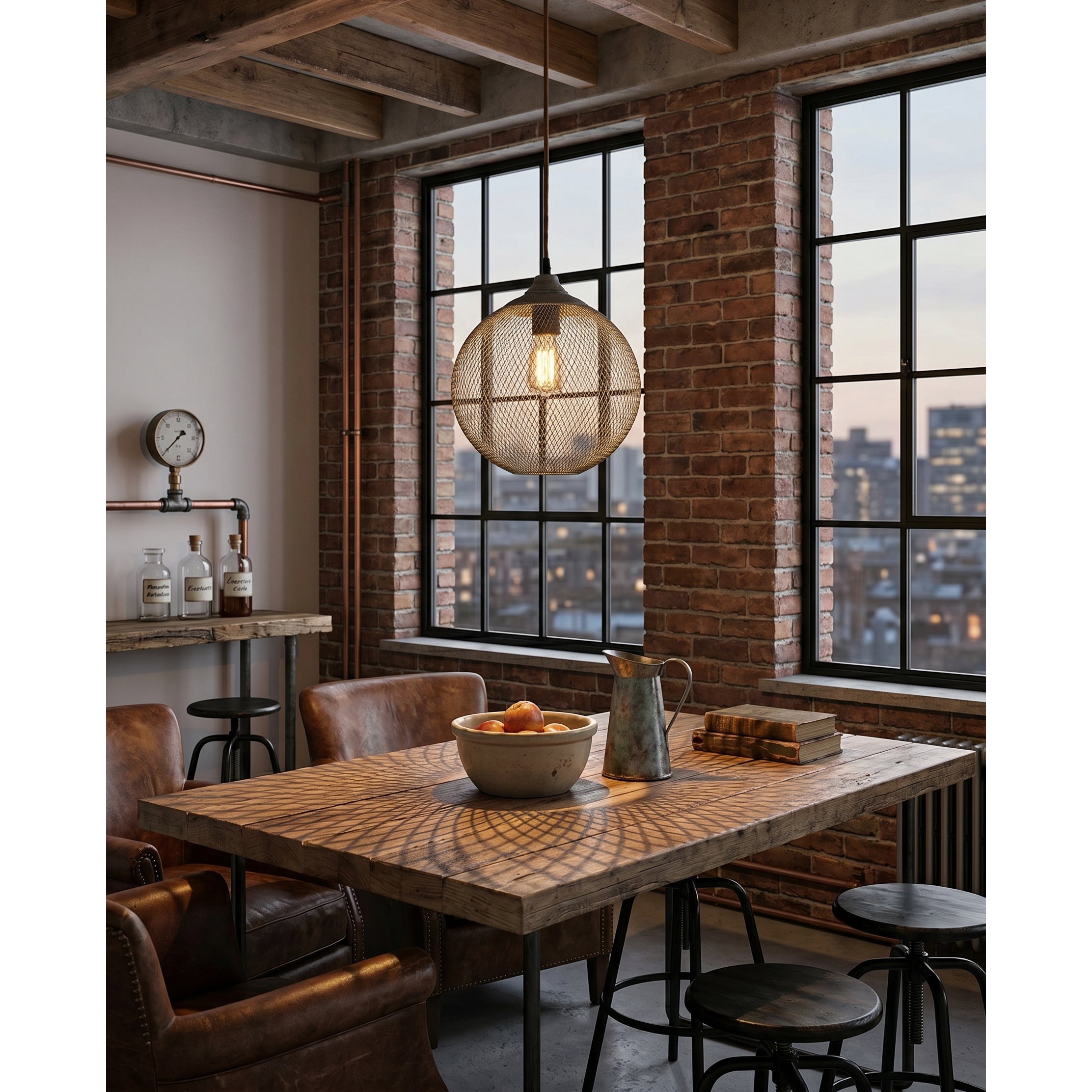 Lanister Mesh Pendant Lamp Woven Metal LED Warm White Dining Room Living Room — 3 Sizes