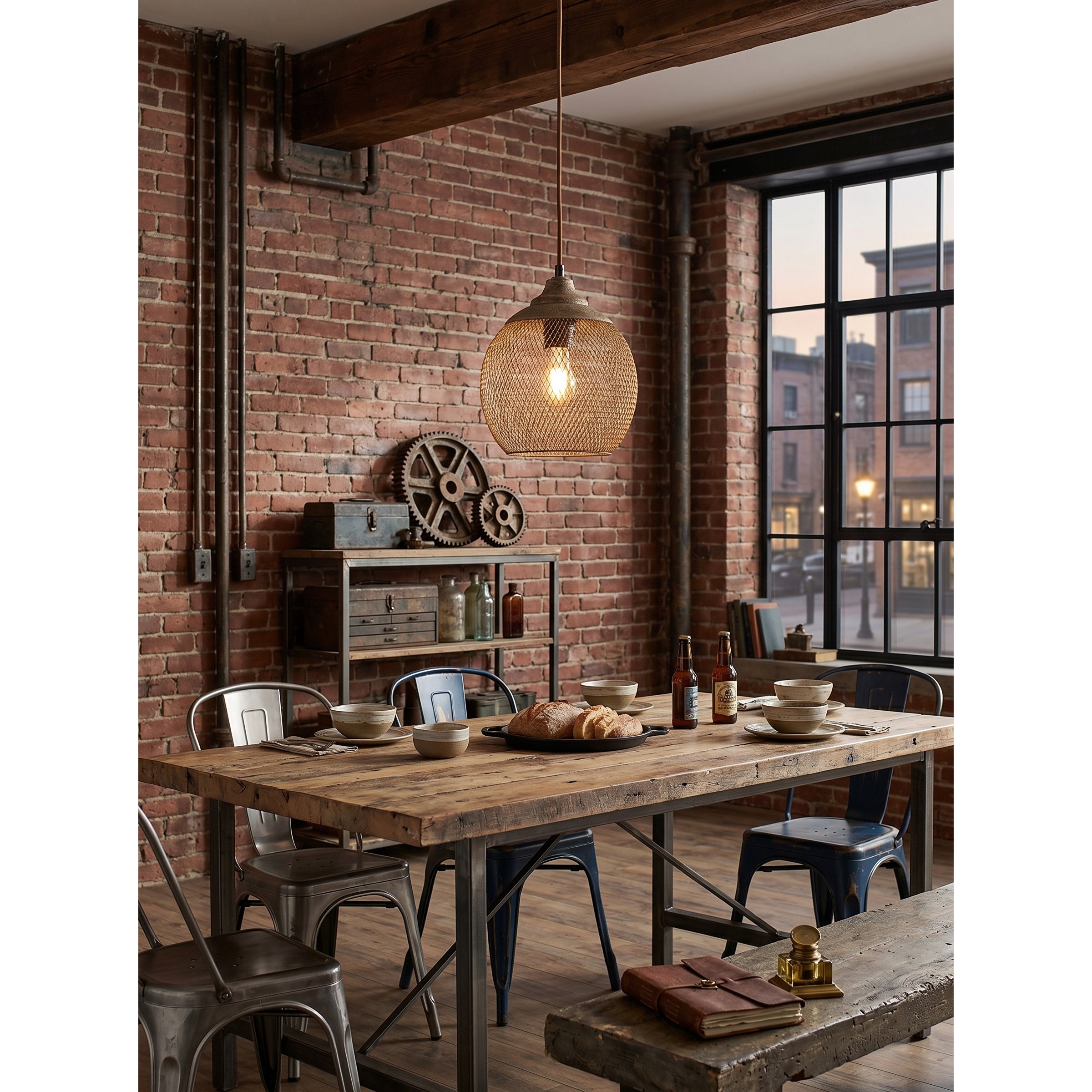 Lanister Mesh Pendant Lamp Woven Metal LED Warm White Dining Room Living Room — 3 Sizes