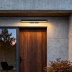 LED Linear Wall Light Outdoor Black Rectangle Motion Sensor Hardwired
