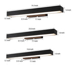 LED Linear Wall Light Outdoor Black Rectangle Motion Sensor Hardwired