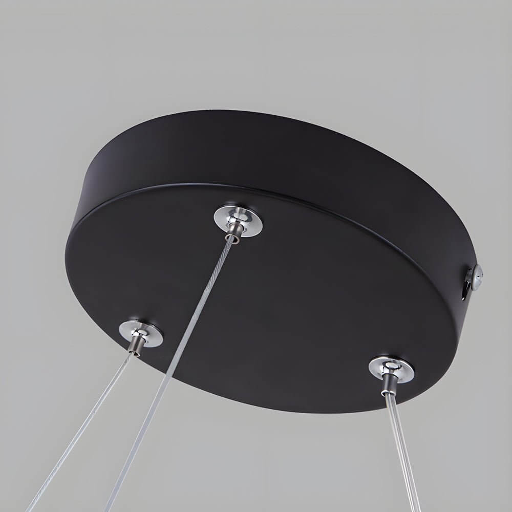 LED Ring Pendant Ceiling Light Circular Metal Acrylic Dimmable Office Living Room — 15 to 47 Inch Sets