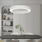 LED Ring Pendant Ceiling Light Circular Metal Acrylic Dimmable Office Living Room — 15 to 47 Inch Sets
