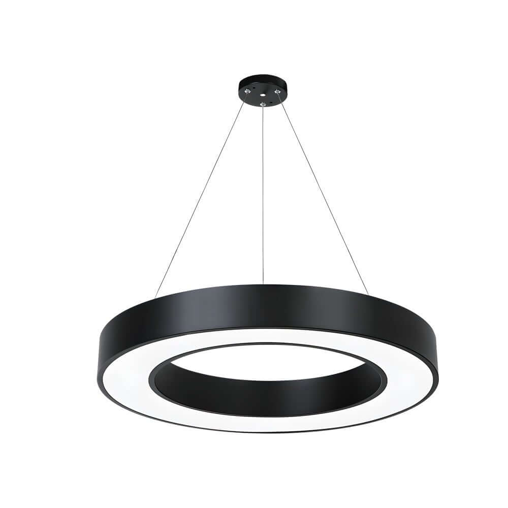 LED Ring Pendant Ceiling Light Circular Metal Acrylic Dimmable Office Living Room — 15 to 47 Inch Sets