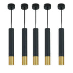 Cylinder Pendant Light Slim LED 3-Step Dimming Scandinavian Modern Gold Black Bedroom Dining — Single 2 to 5 Pack