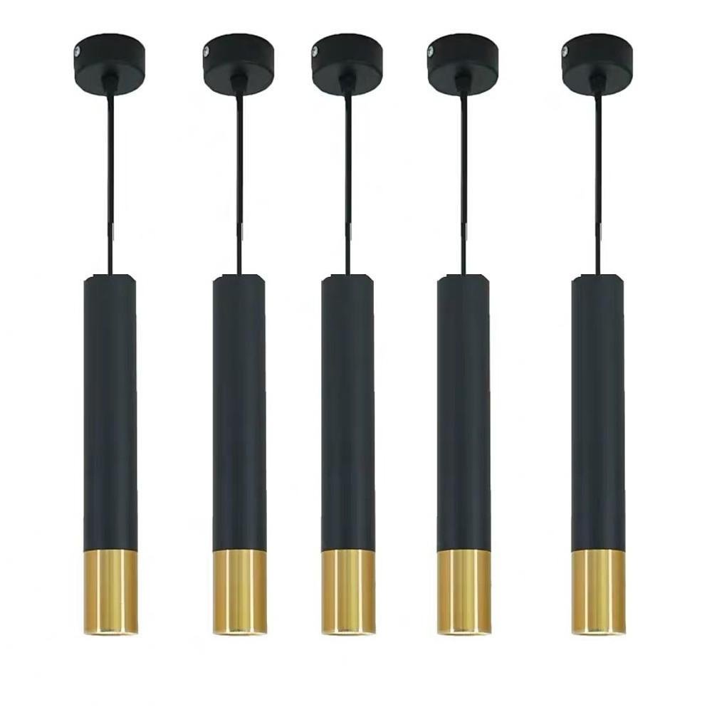 Cylinder Pendant Light Slim LED 3-Step Dimming Scandinavian Modern Gold Black Bedroom Dining — Single 2 to 5 Pack