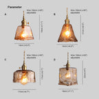 Zina Pendant Light Glass&Brass
