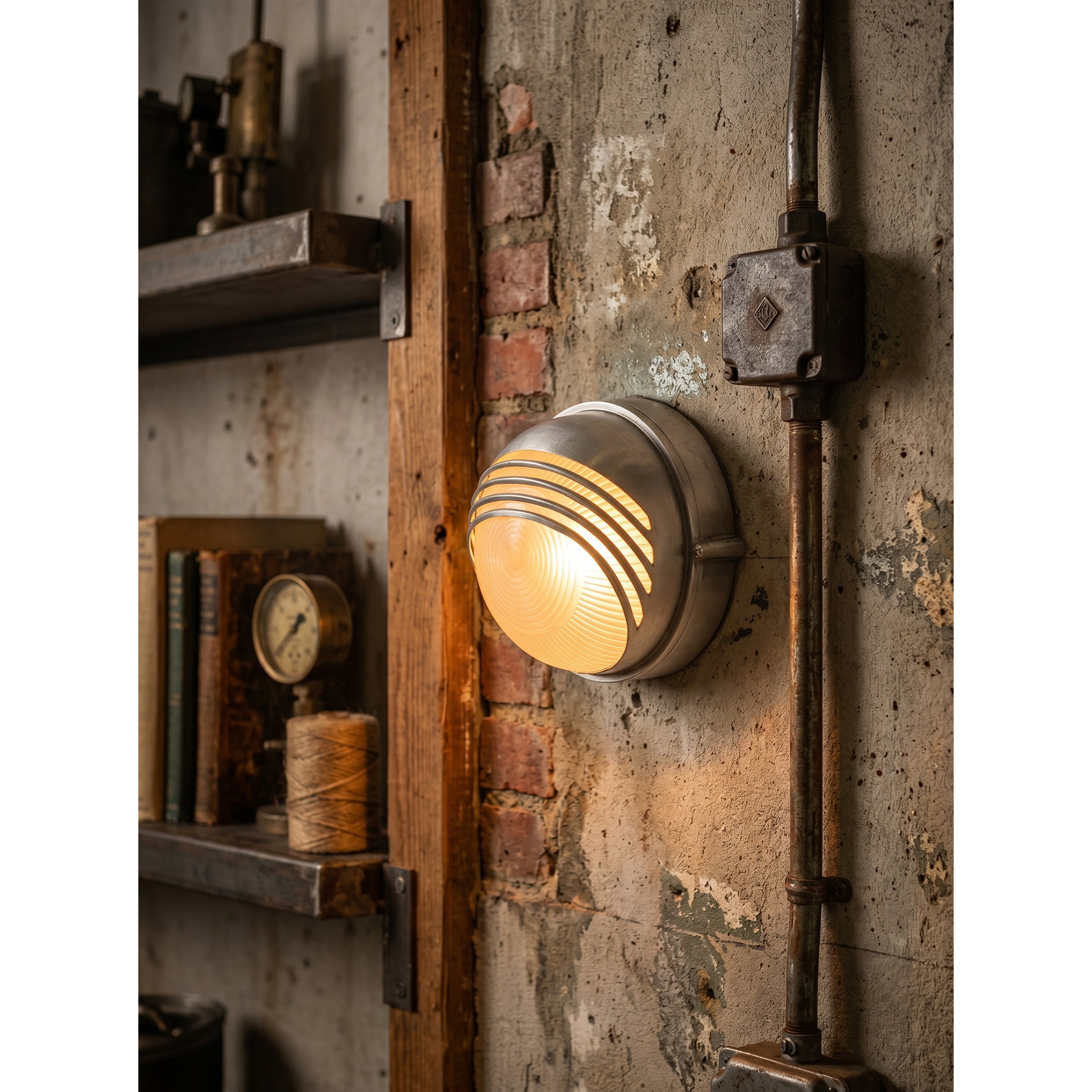 Marine Outdoor Wall Sconce Industrial Vintage Waterproof Porch Courtyard — Silver Gold Black 4 Models
