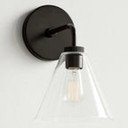 Industrial Metal Tapered LED Wall Sconce Bedroom Living Room Bar — Brass Black Chrome 1 to 2 Head