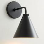 Industrial Metal Tapered LED Wall Sconce Bedroom Living Room Bar — Brass Black Chrome 1 to 2 Head