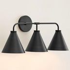 Industrial Metal Tapered LED Wall Sconce Bedroom Living Room Bar — Brass Black Chrome 1 to 2 Head
