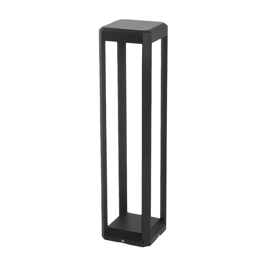 Modern Black Aluminum Solar Pathway Bollard Light IP65 Outdoor Garden Driveway — Singles to 8-Pack