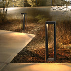Modern Black Aluminum Solar Pathway Bollard Light IP65 Outdoor Garden Driveway — Singles to 8-Pack