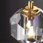 Crystal Mini Pendant Light Gold Dome Polished Dining Room Kitchen Island — Black Gold Warm White