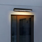 LED Linear Wall Light Outdoor Black Rectangle Motion Sensor Hardwired