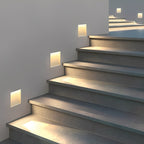Motion Sensor LED Recessed Step Wall Sconce Minimalist Indoor Hallway Stairs — Warm Neutral Cool