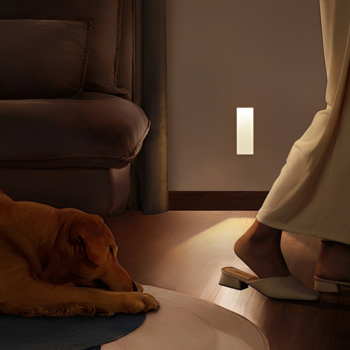 Motion Sensor LED Recessed Step Wall Sconce Minimalist Indoor Hallway Stairs — Warm Neutral Cool