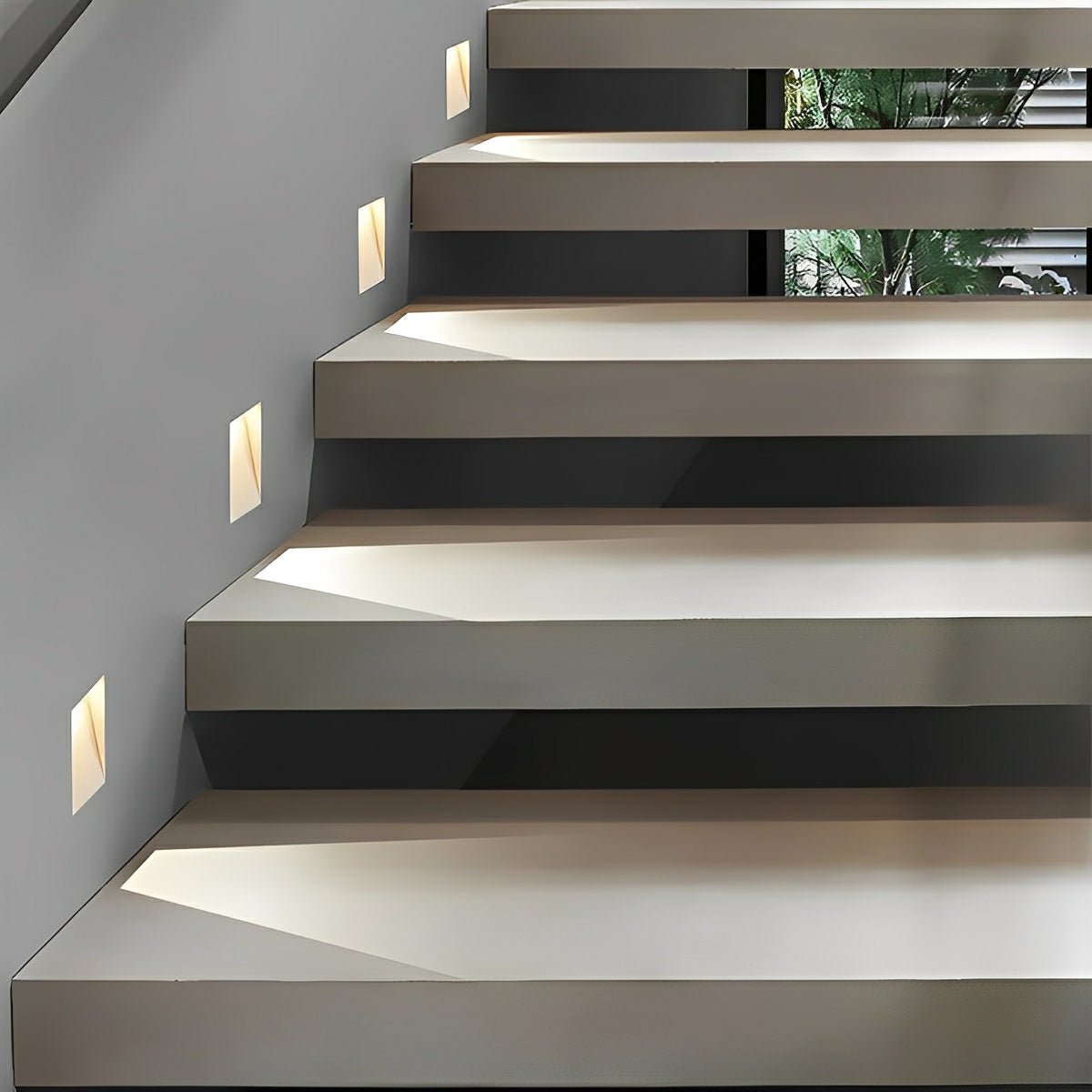Motion Sensor LED Recessed Step Wall Sconce Minimalist Indoor Hallway Stairs — Warm Neutral Cool