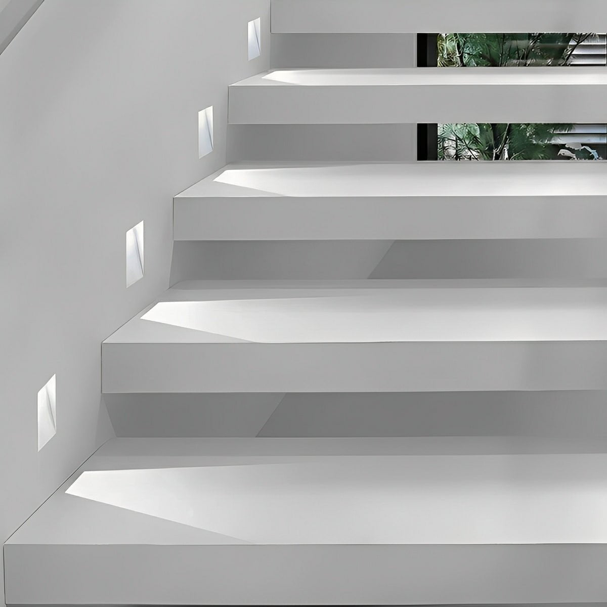 Motion Sensor LED Recessed Step Wall Sconce Minimalist Indoor Hallway Stairs — Warm Neutral Cool