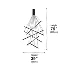 Minimalist Strip Stepless Dimming LED Black Modern Chandelier