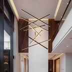 Minimalist Strip Stepless Dimming LED Black Modern Chandelier