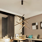 Minimalist Strip Stepless Dimming LED Black Modern Chandelier
