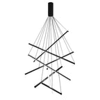 Minimalist Strip Stepless Dimming LED Black Modern Chandelier