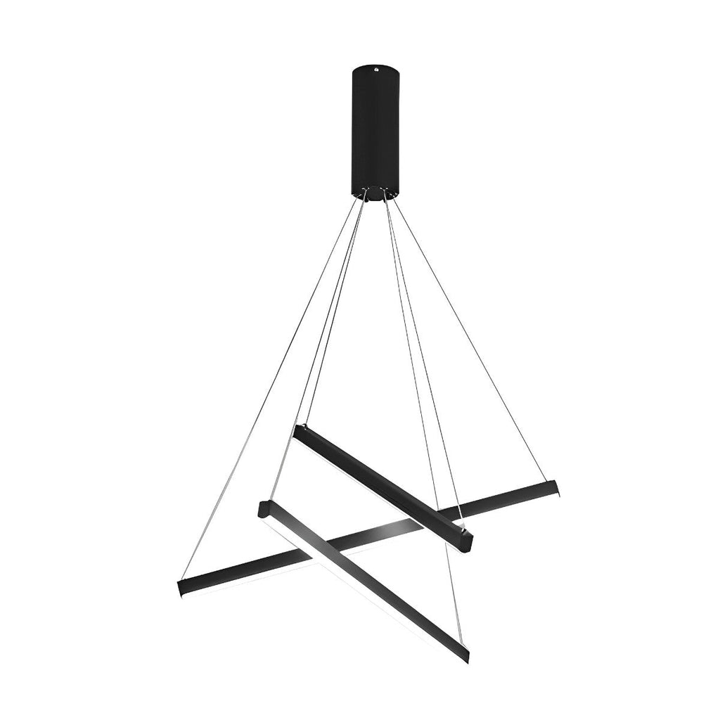 Minimalist Strip Stepless Dimming LED Black Modern Chandelier